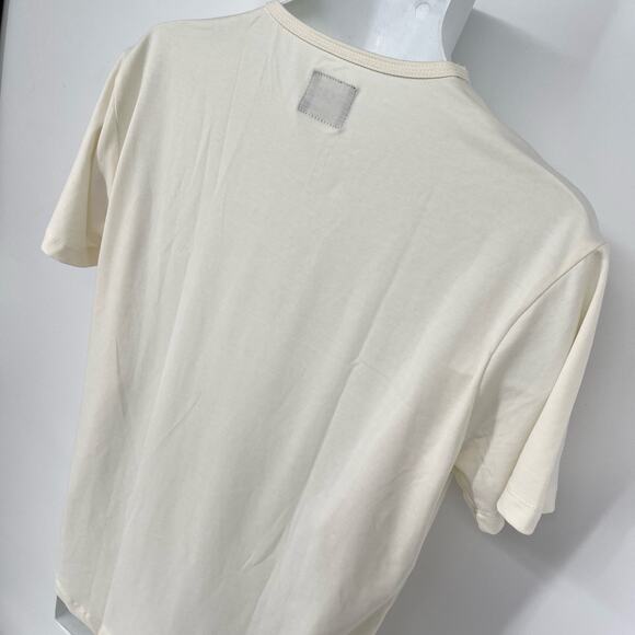 Cuts Clothing NEW AO Curve-Hem Short Sleeve T-Shirt Mens Sz L Cream Soft Stretch - Picture 5 of 7